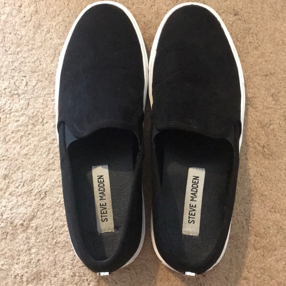 Steve Madden Black Slip On Sneaker